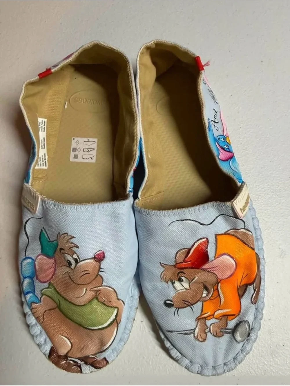 Havaianas Canvas Espadrilles Hand painted Cinderella Wedding Shoes